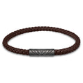 The Delta Single bracelet in Mocha leather with a Gunmetal magnetic clasp