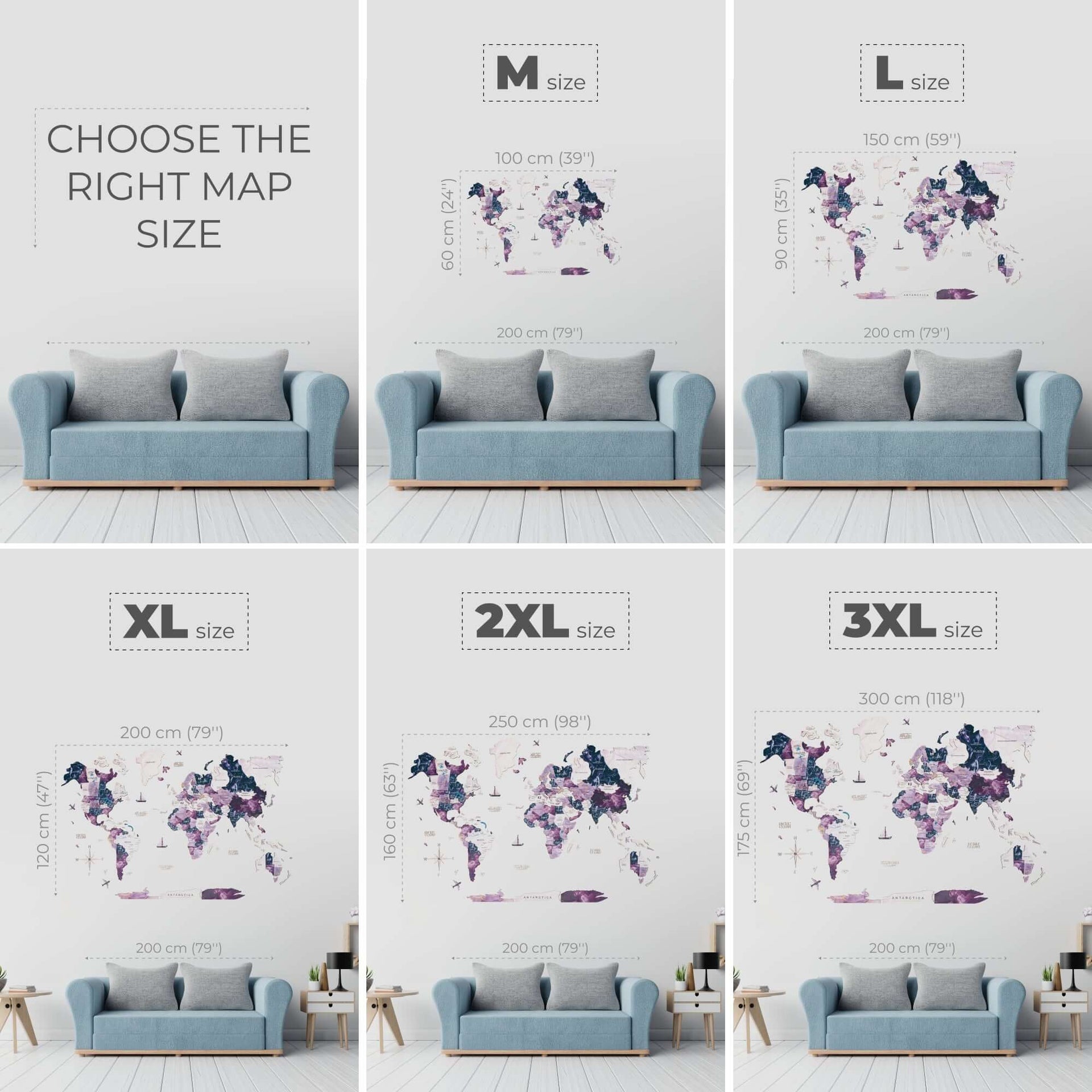 3D Wooden World Map Milky Way Purple Abstract Wall Art