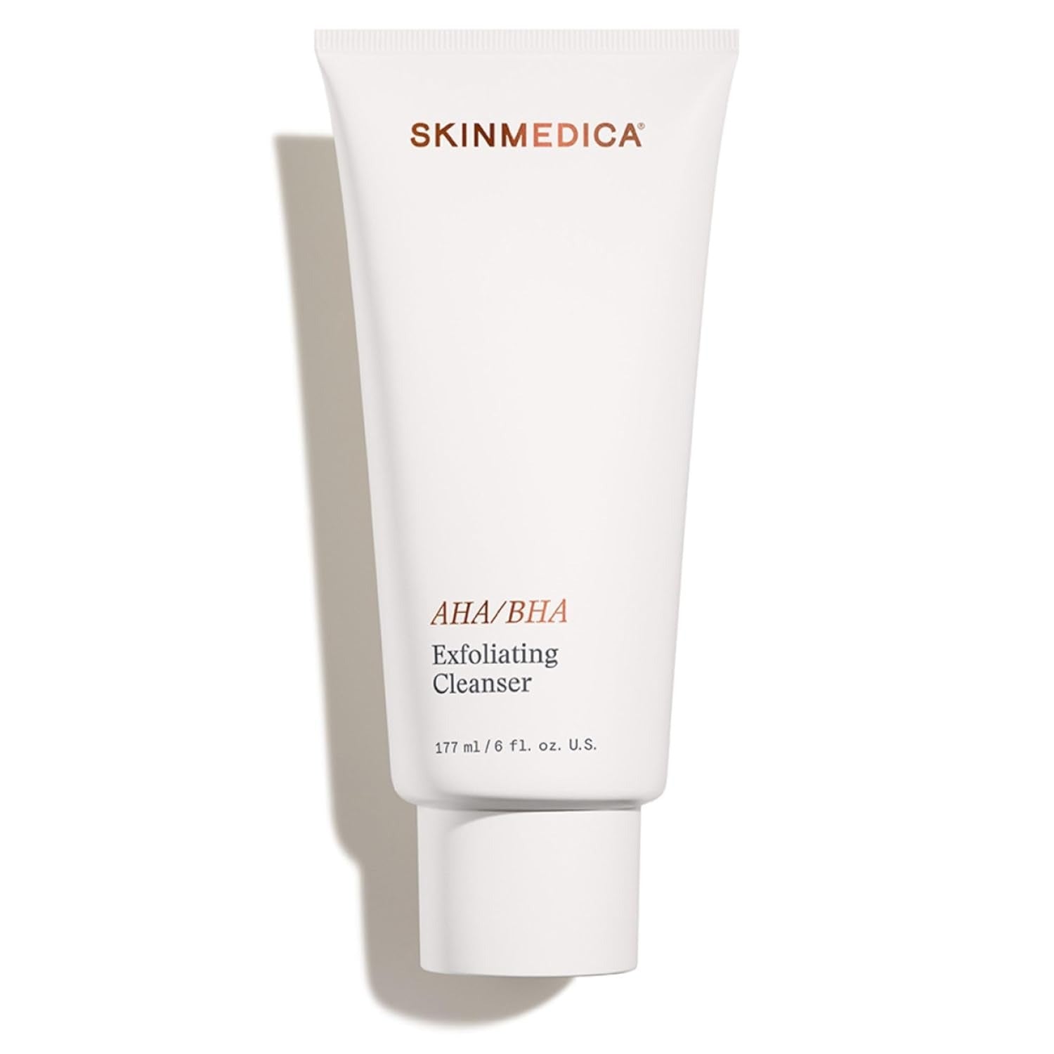 SkinMedica AHA/BHA Exfoliating Cleanser 6 Oz bottle for facial skin rejuvenation