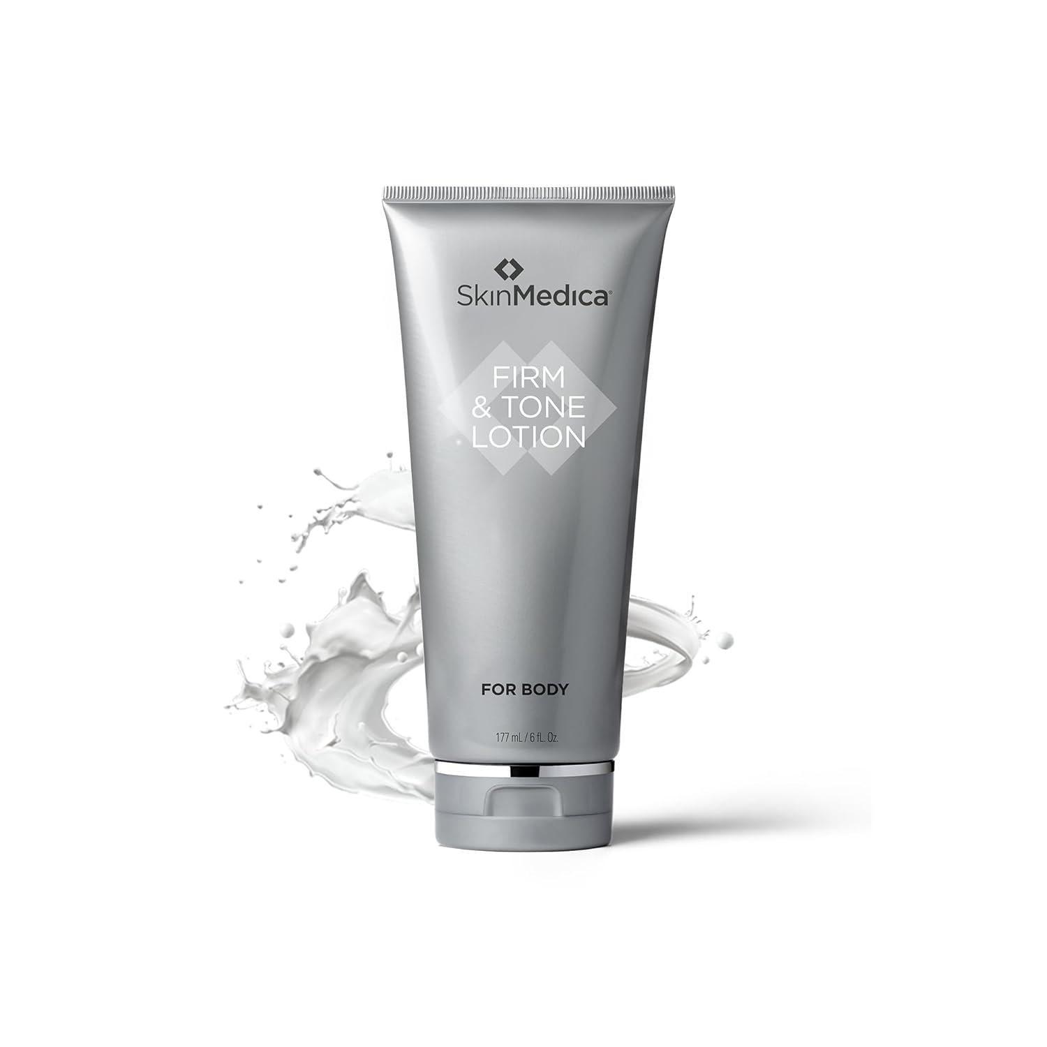 SkinMedica Firm & Tone Lotion for Body, 6 oz silver and grey bottle.