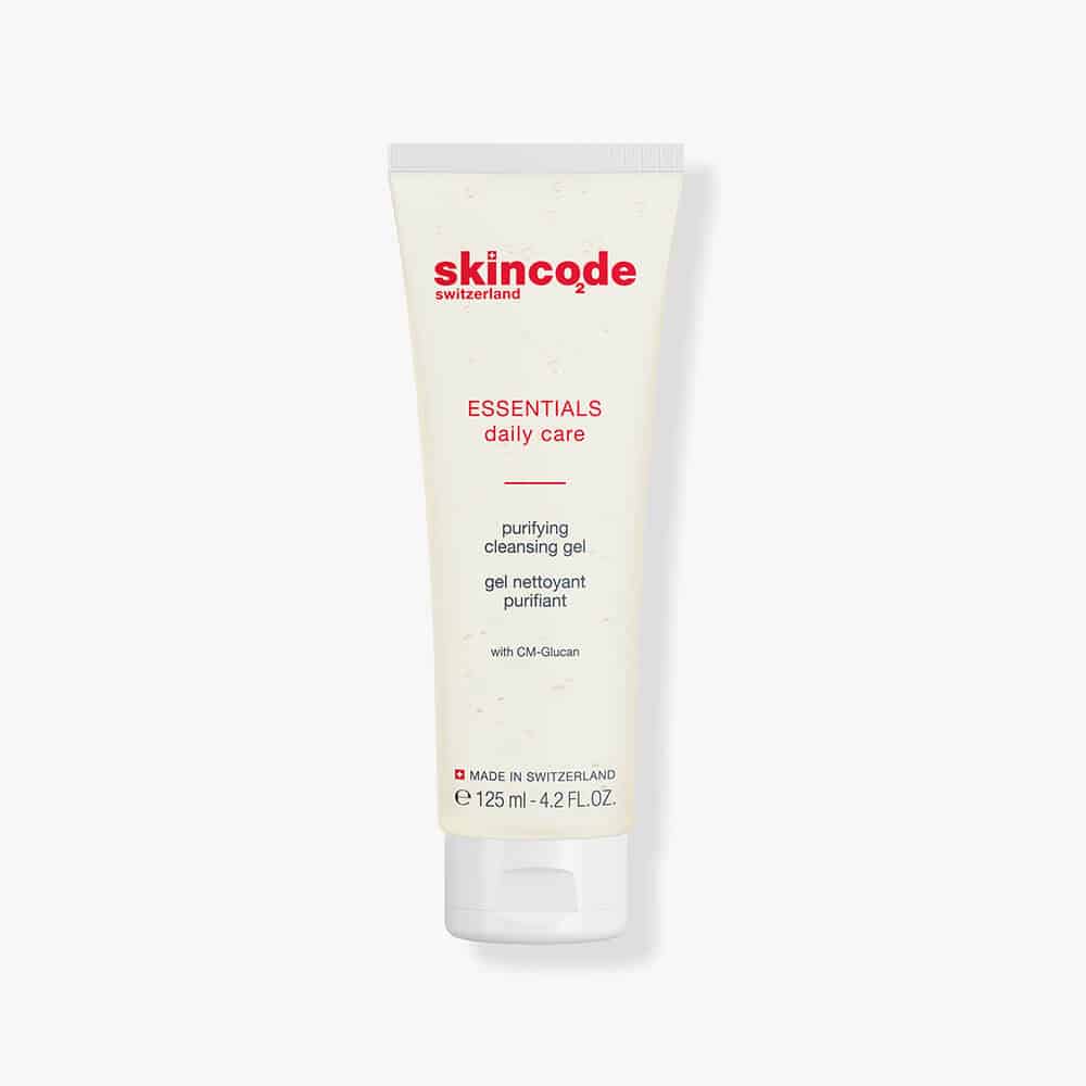 Skincode Purifying Cleansing Gel 125ml bottle in white and red minimalist packaging