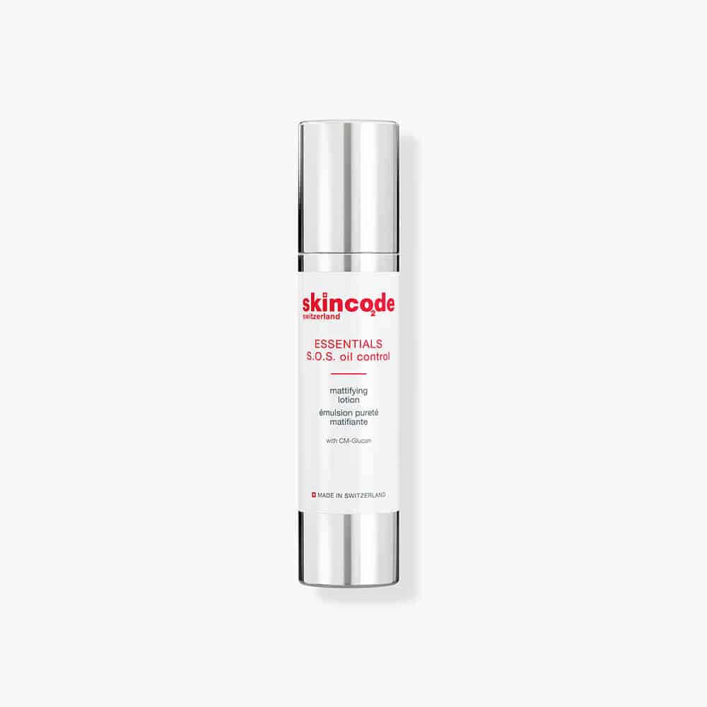 Skincode S.O.S. Oil Control Mattifying Lotion 50ML bottle for oily and acne-prone skin.