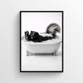 Skunk Animal Bathroom Tub Poster