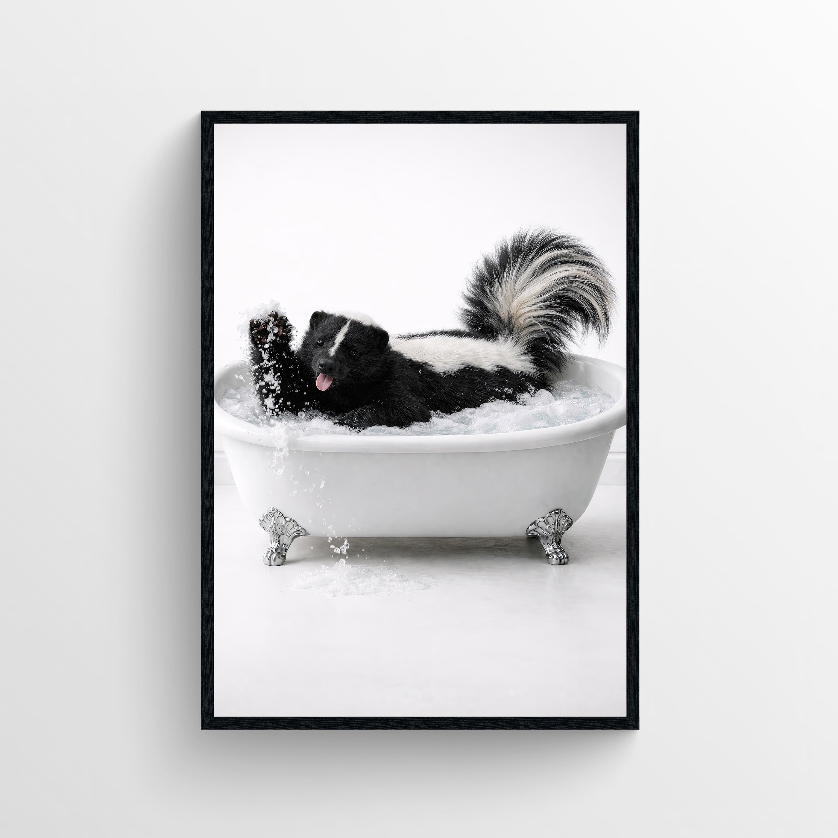 Skunk Animal Bathroom Tub Poster