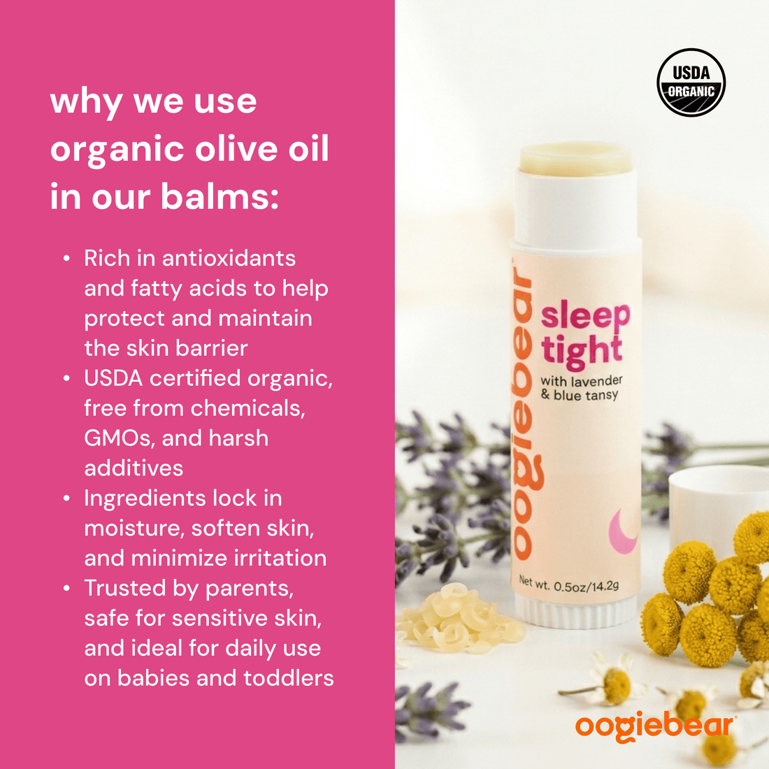 Organic Baby Sleep Balm with Lavender & Blue Tansy 0.5oz