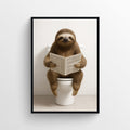 Sloth Animal Bathroom Toilet Poster