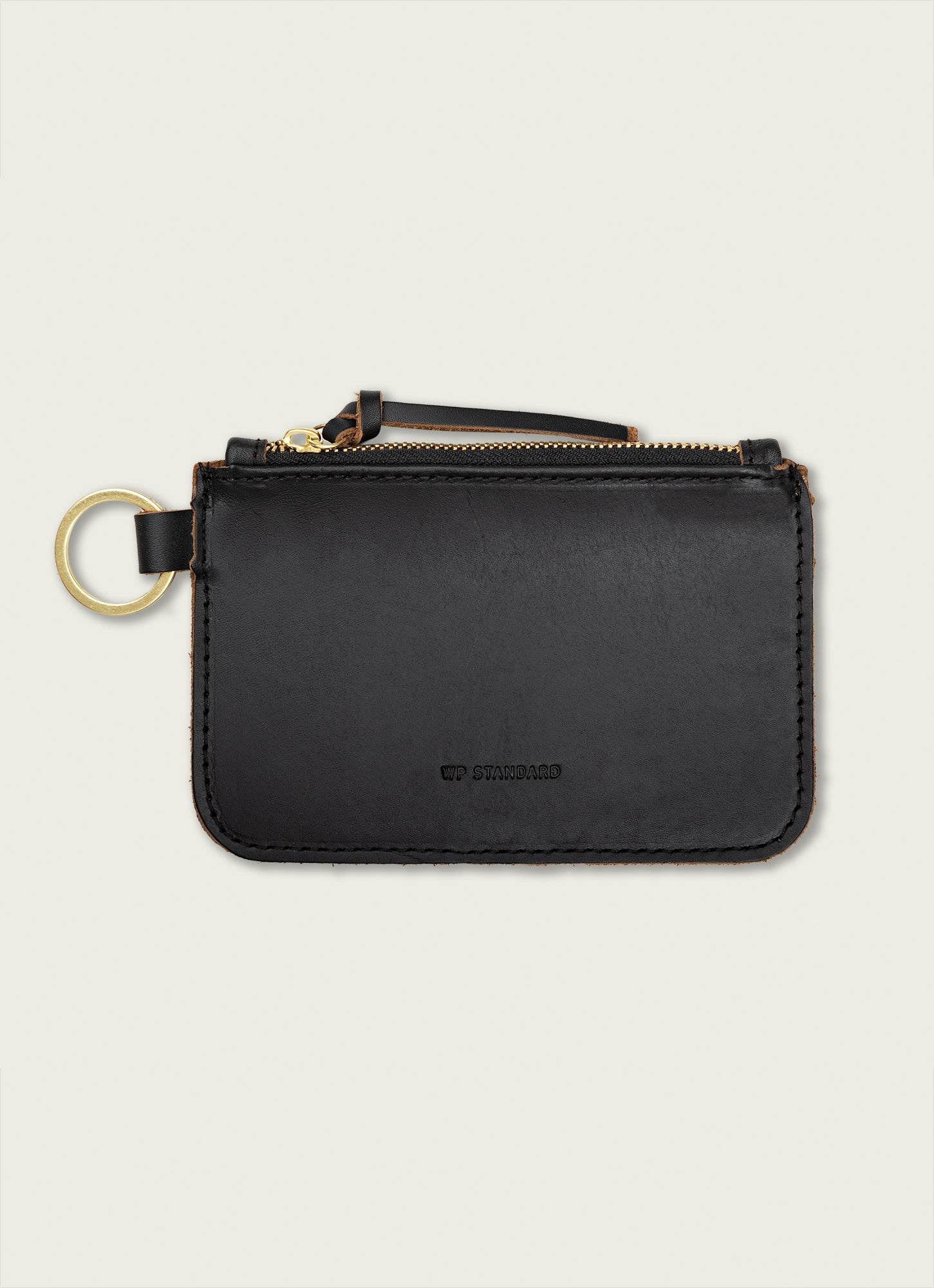 Compact Leather Zip Wallet Pouch