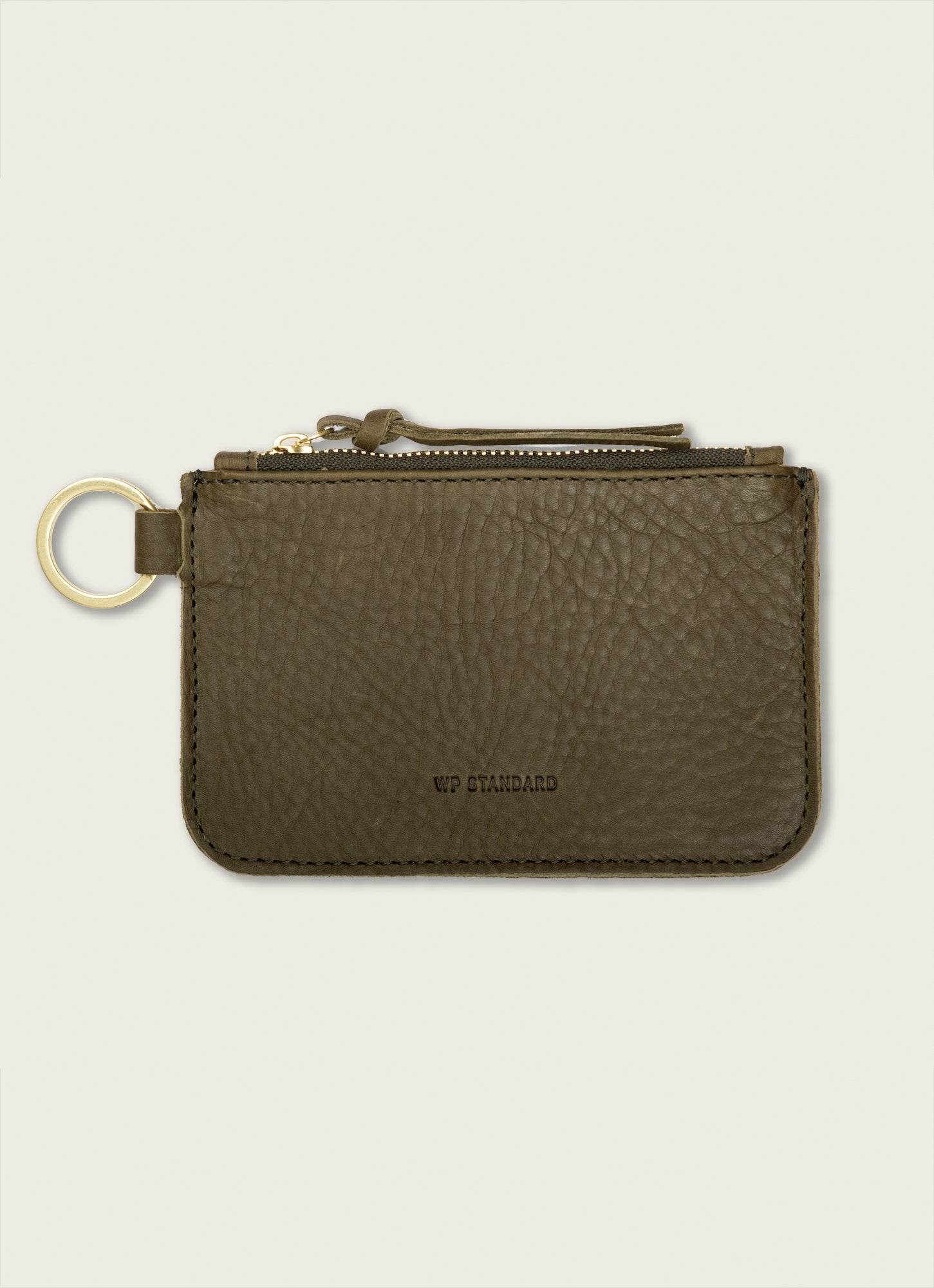Compact Leather Zip Wallet Pouch