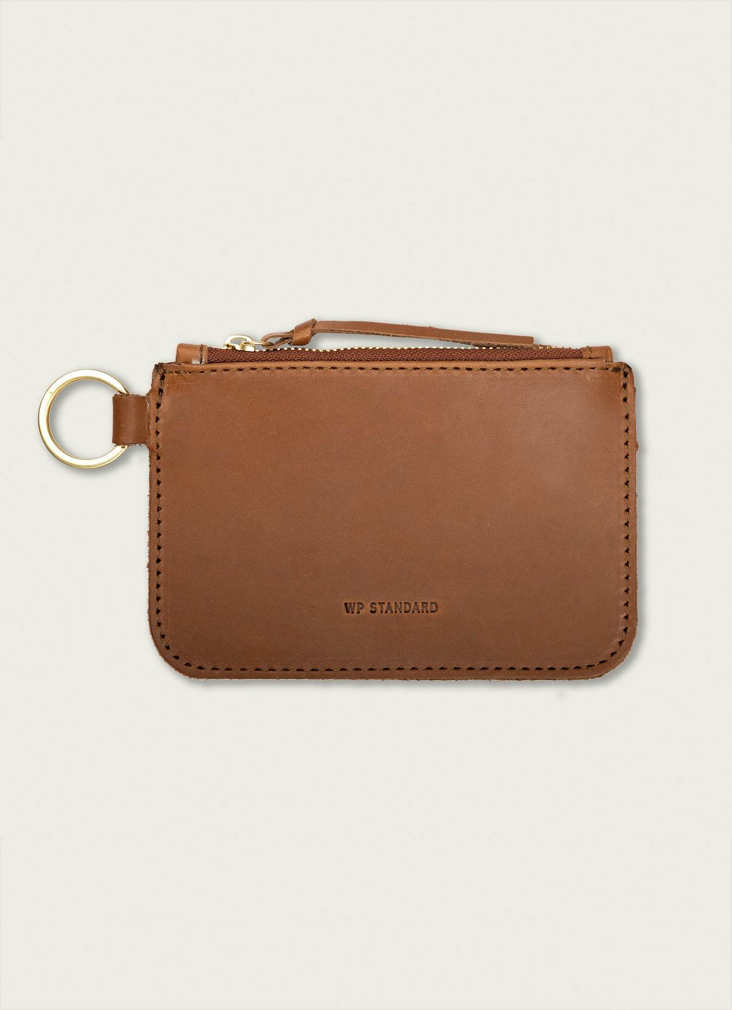 Compact Leather Zip Wallet Pouch