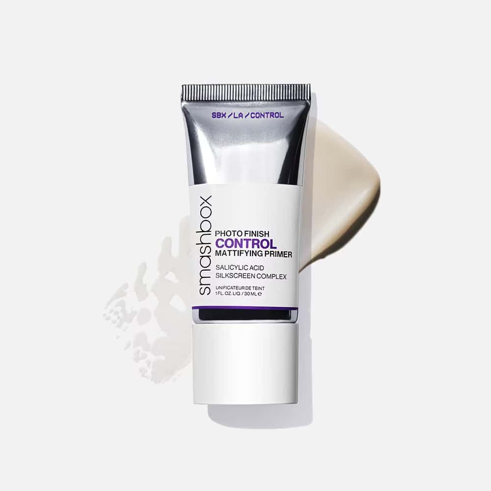 Mattifying primer with Salicylic Acid for pore minimizing and oil control.