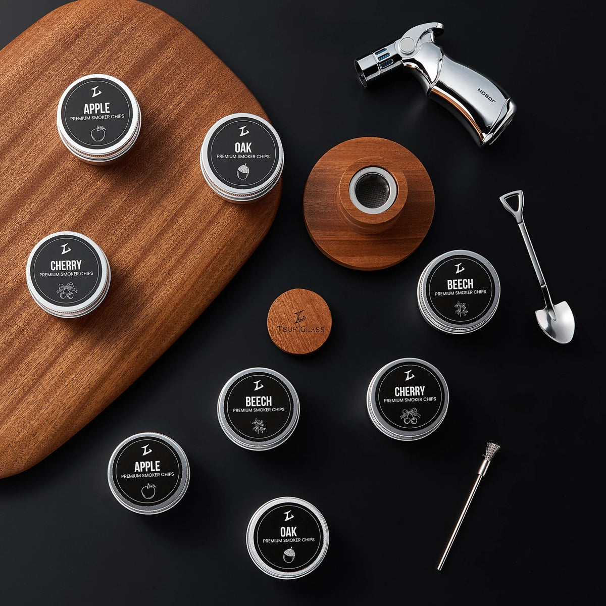 Modern Whisky & Cocktail Smoker Kit with Torch and Wood Chips