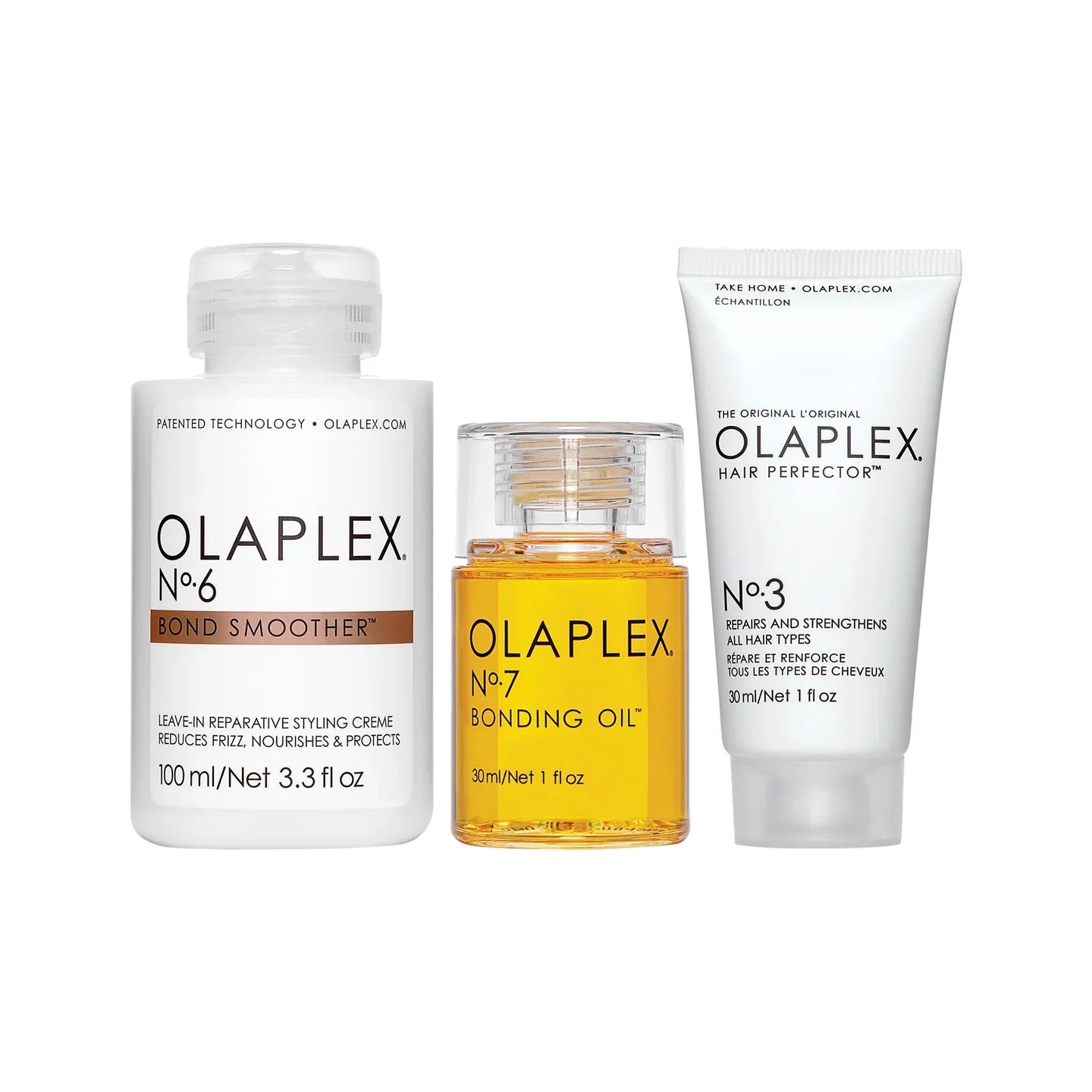 Smooth and Shine hair care kit including No. 3, No. 6, and No. 7 bottles