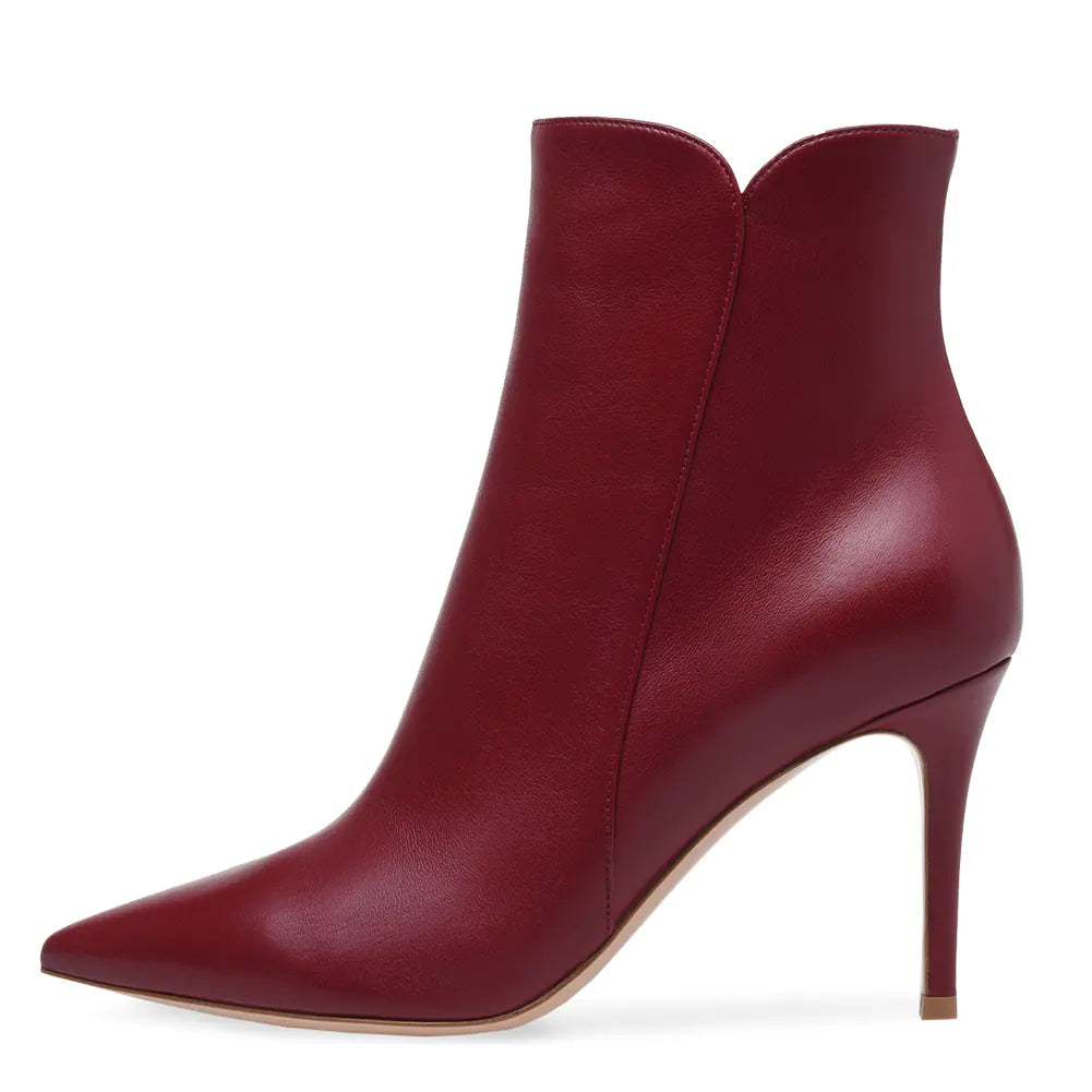 Women's Pointed Toe High Heel Ankle Boots Slim Stiletto - Image 20