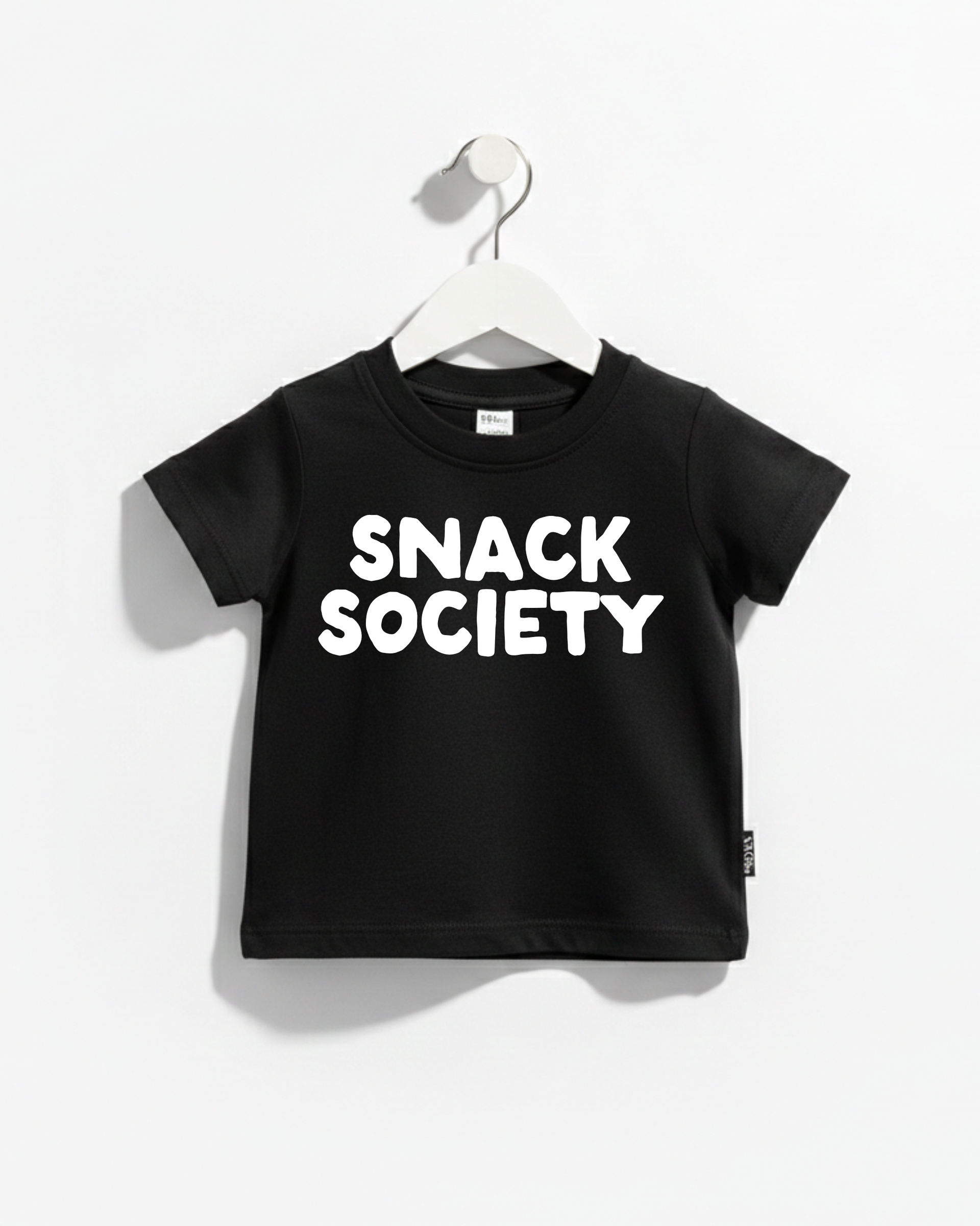 Snack Society minimalist graphic tee for kids available in black and white
