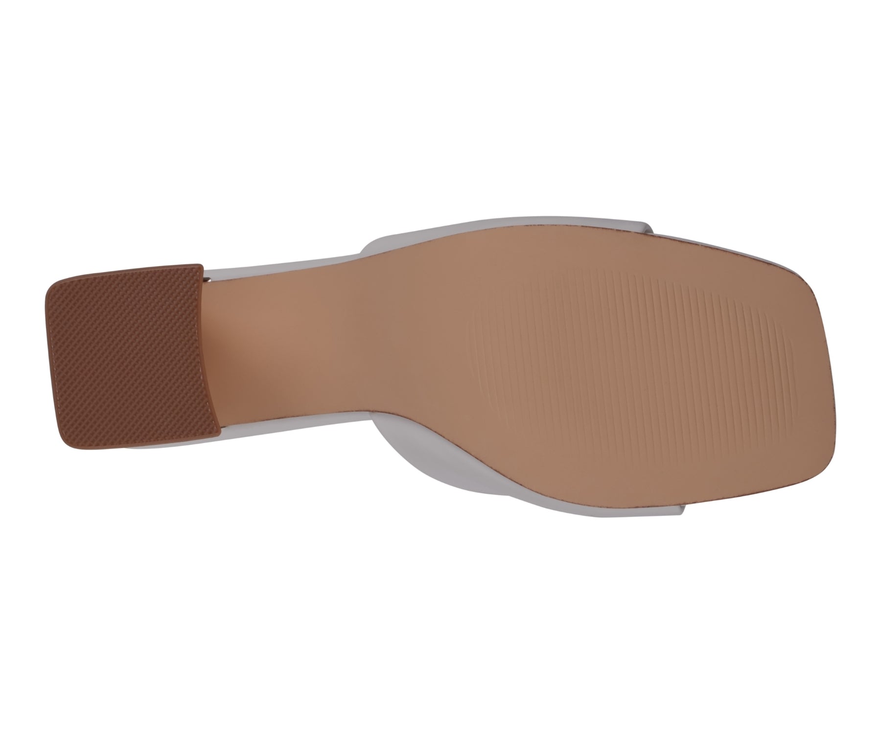 Women's Soho White Square Toe Block Heel Slide Sandals