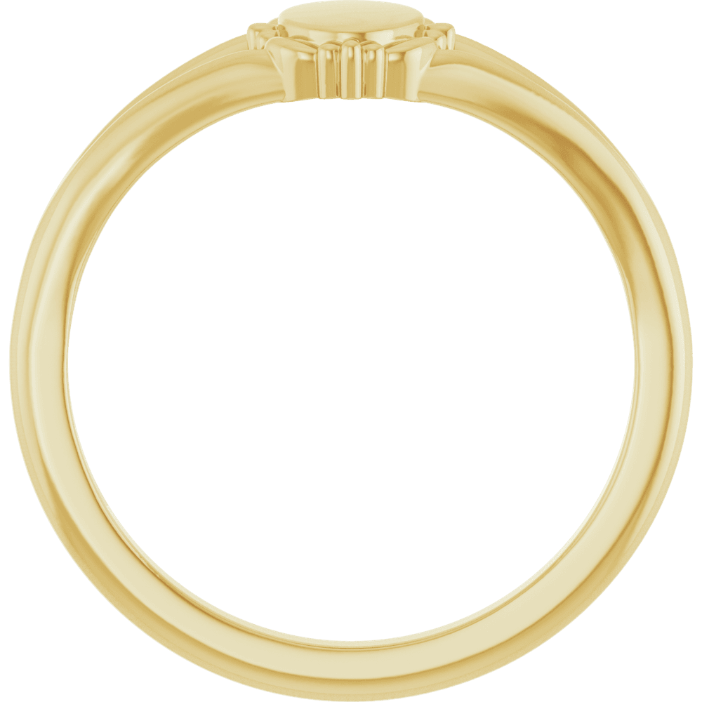 Héritage Vintage Engravable Signet Ring in Solid Gold