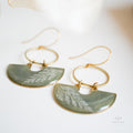 Emerald Fern Moon Shadow Earrings