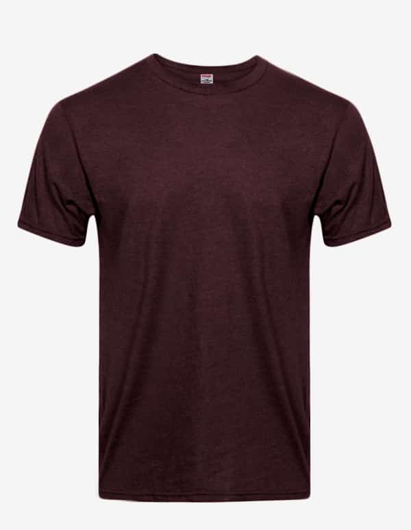 Bi-Blend Crew Neck T-Shirt in Dark Colors Soft Cotton Poly Tee