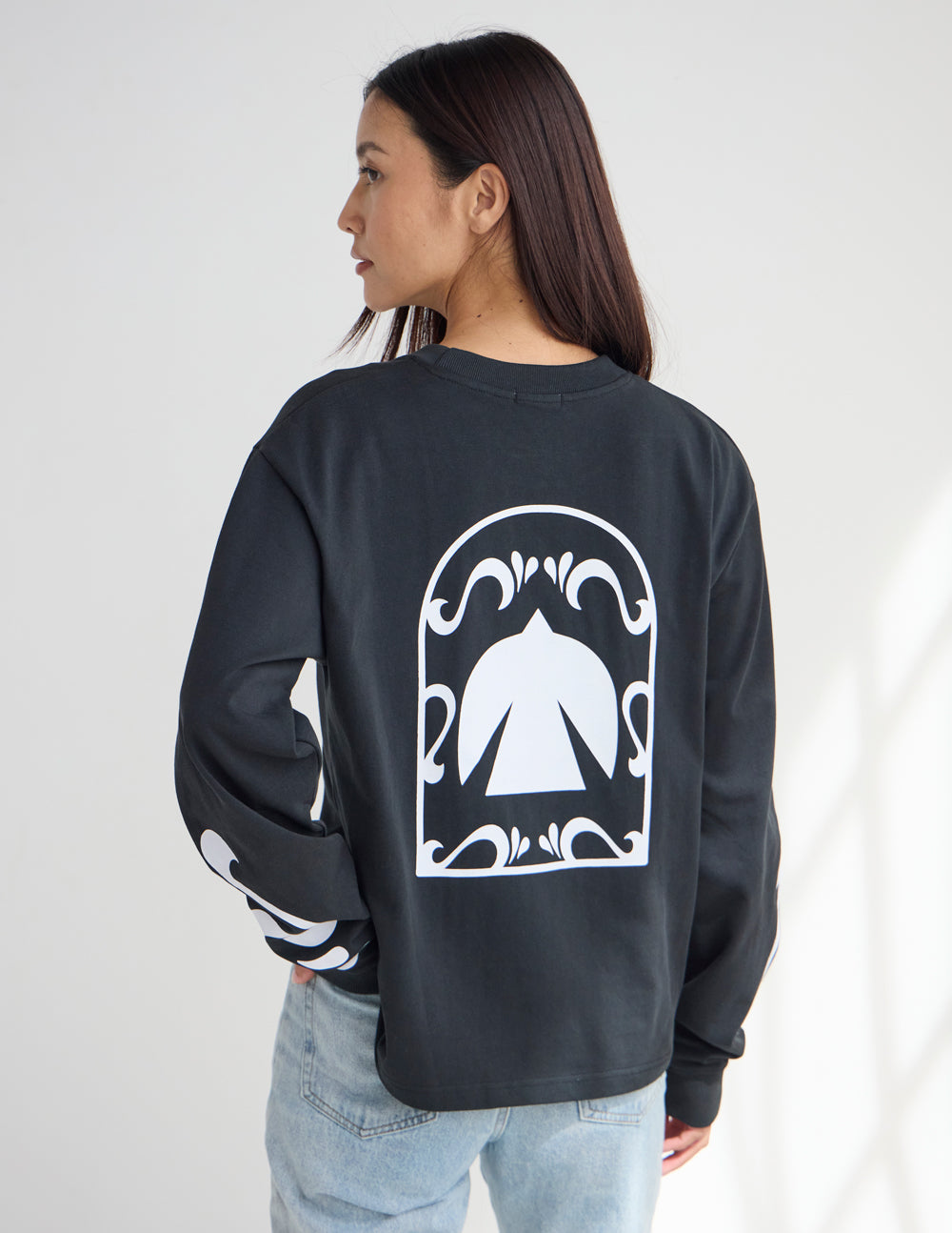 Spirit Is Moving Long Sleeve Heavyweight Cotton Boxy Tee