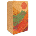 Spirit Rising abstract patterned cork yoga block.