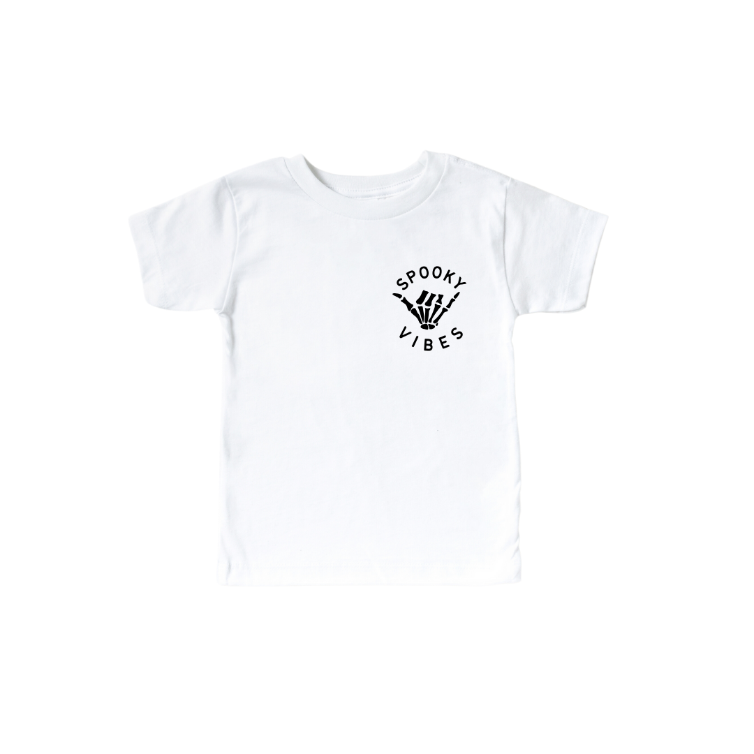 Spooky Vibes Unisex Children's Pocket Tee - Black & White