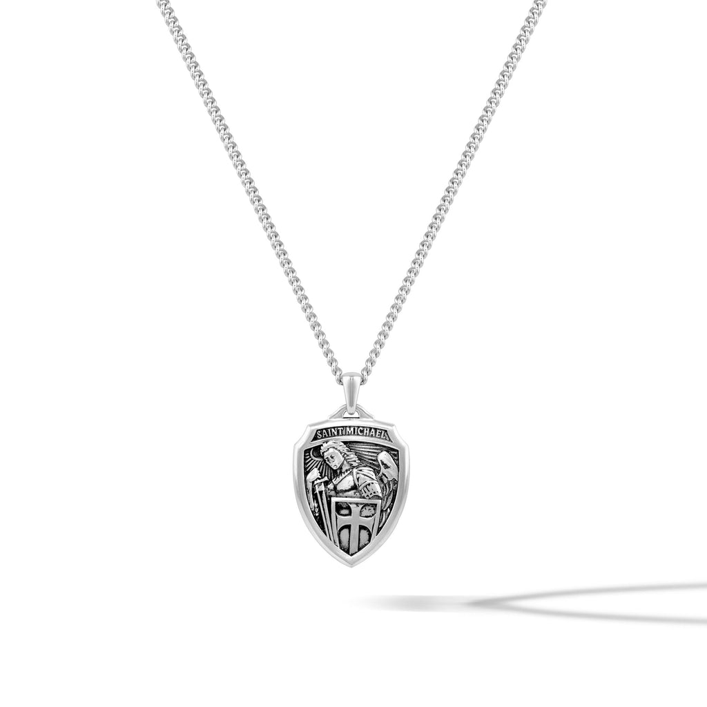 St. Michael Amulet Pendant in Solid Sterling Silver