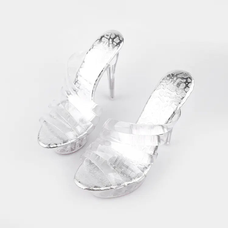 Transparent High Heels Peep Toe Summer Sandals for Women