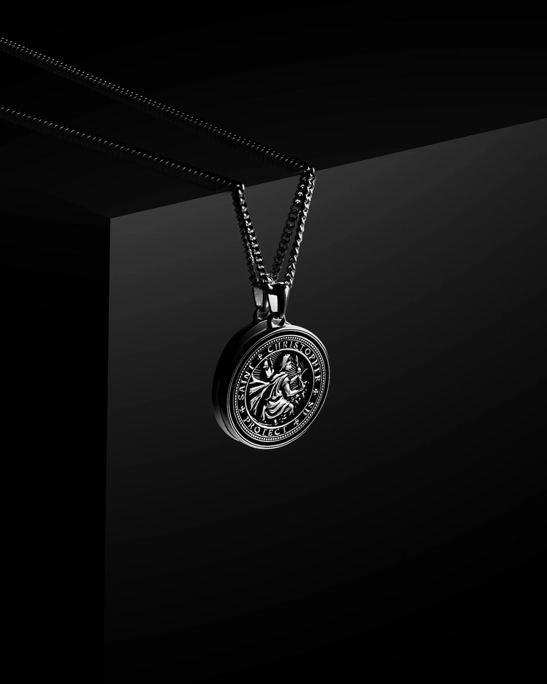 Minimalist St. Christopher Cross Pendant in 925 Sterling Silver