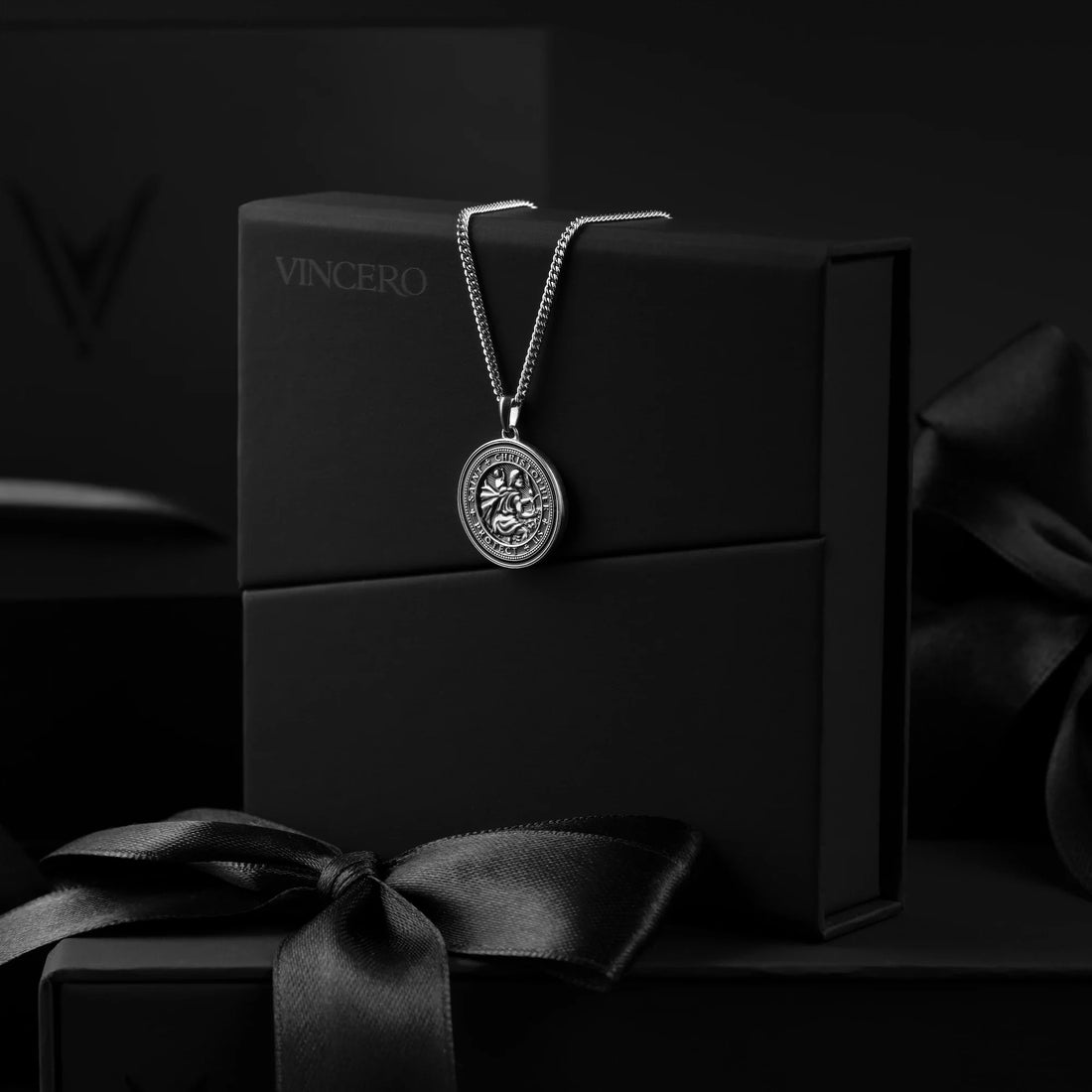 Minimalist St. Christopher Cross Pendant in 925 Sterling Silver