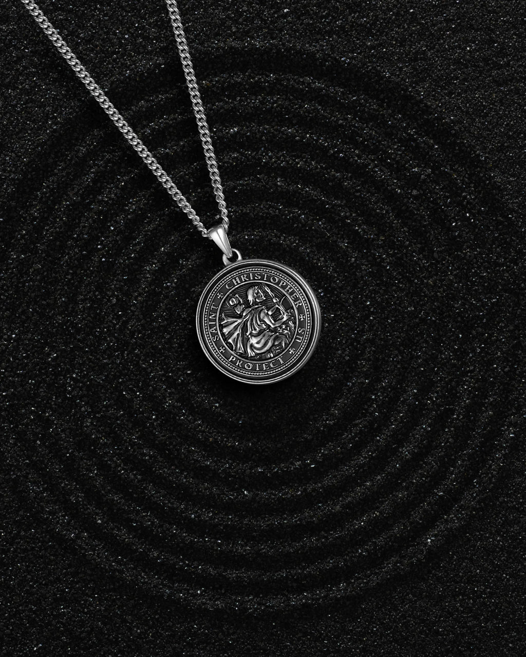 Minimalist St. Christopher Cross Pendant in 925 Sterling Silver