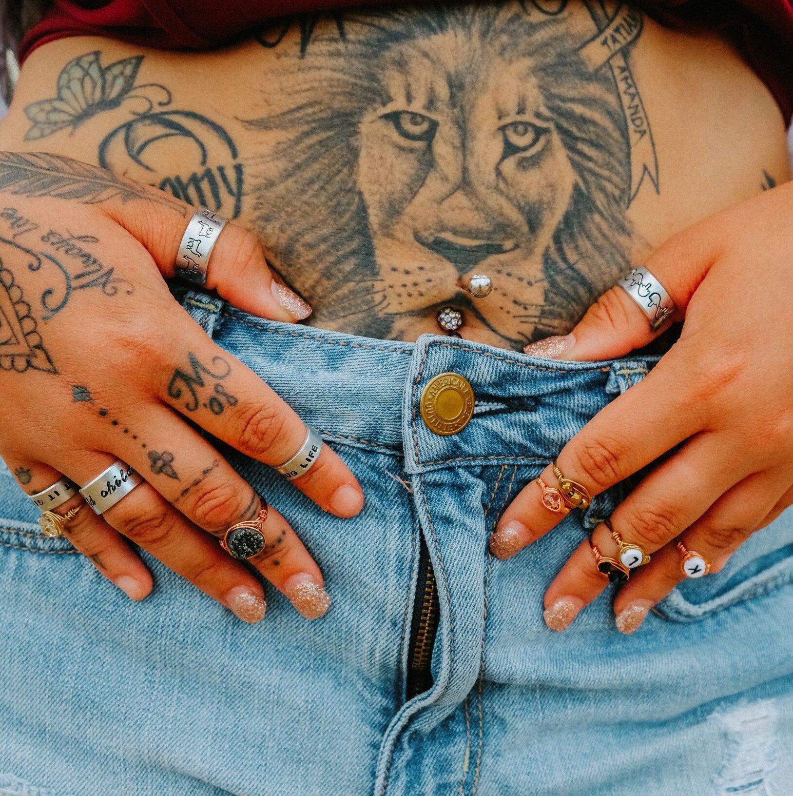 Stackable Silver Name Ring