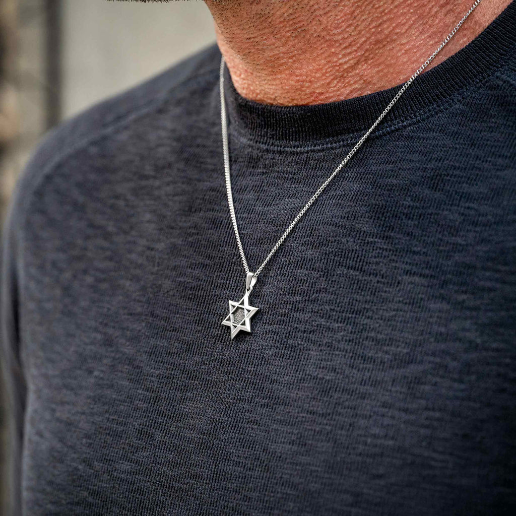 Star of David Pendant Necklace in 925 Sterling Silver