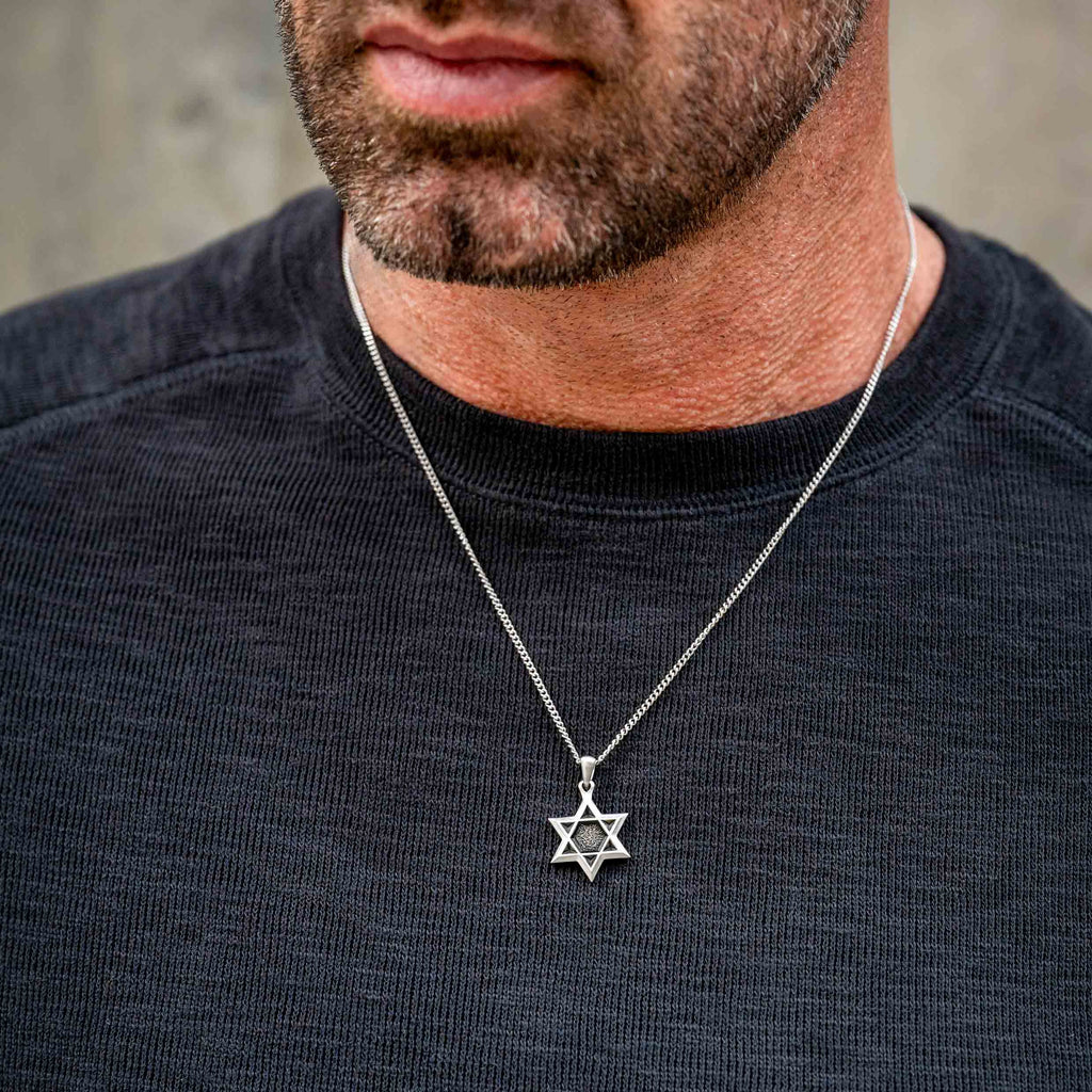 Star of David Pendant Necklace in 925 Sterling Silver