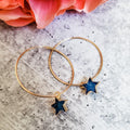 Star Druzy Endless Hoop Earrings