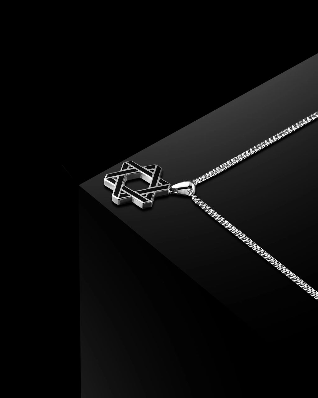 Compass Star of David Sterling Silver Necklace Set