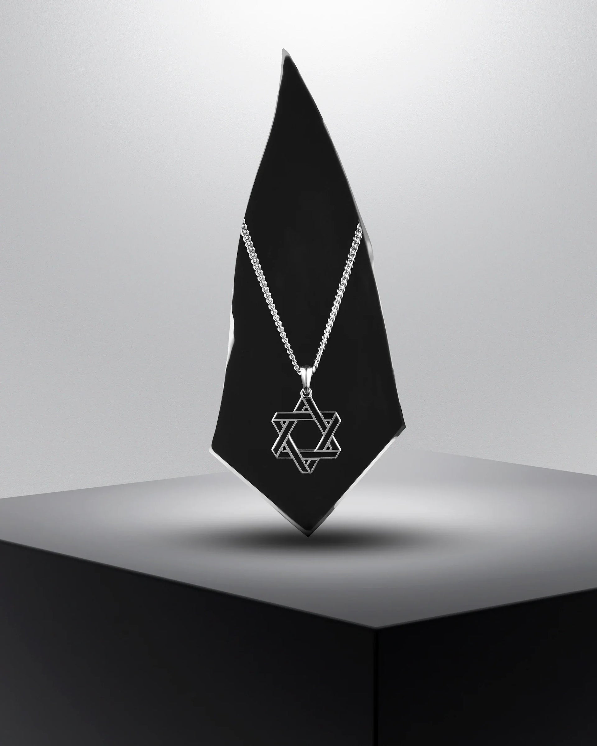 Compass Star of David Sterling Silver Necklace Set