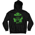 Stay Weird high-contrast graphic hoodie in streetwear style