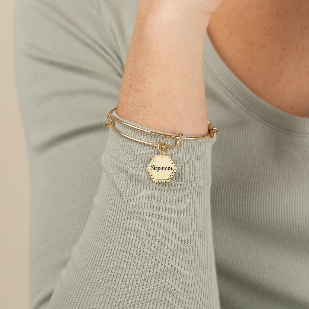 Stepmom You're In My Heart Forever Charm Bangle Bracelet