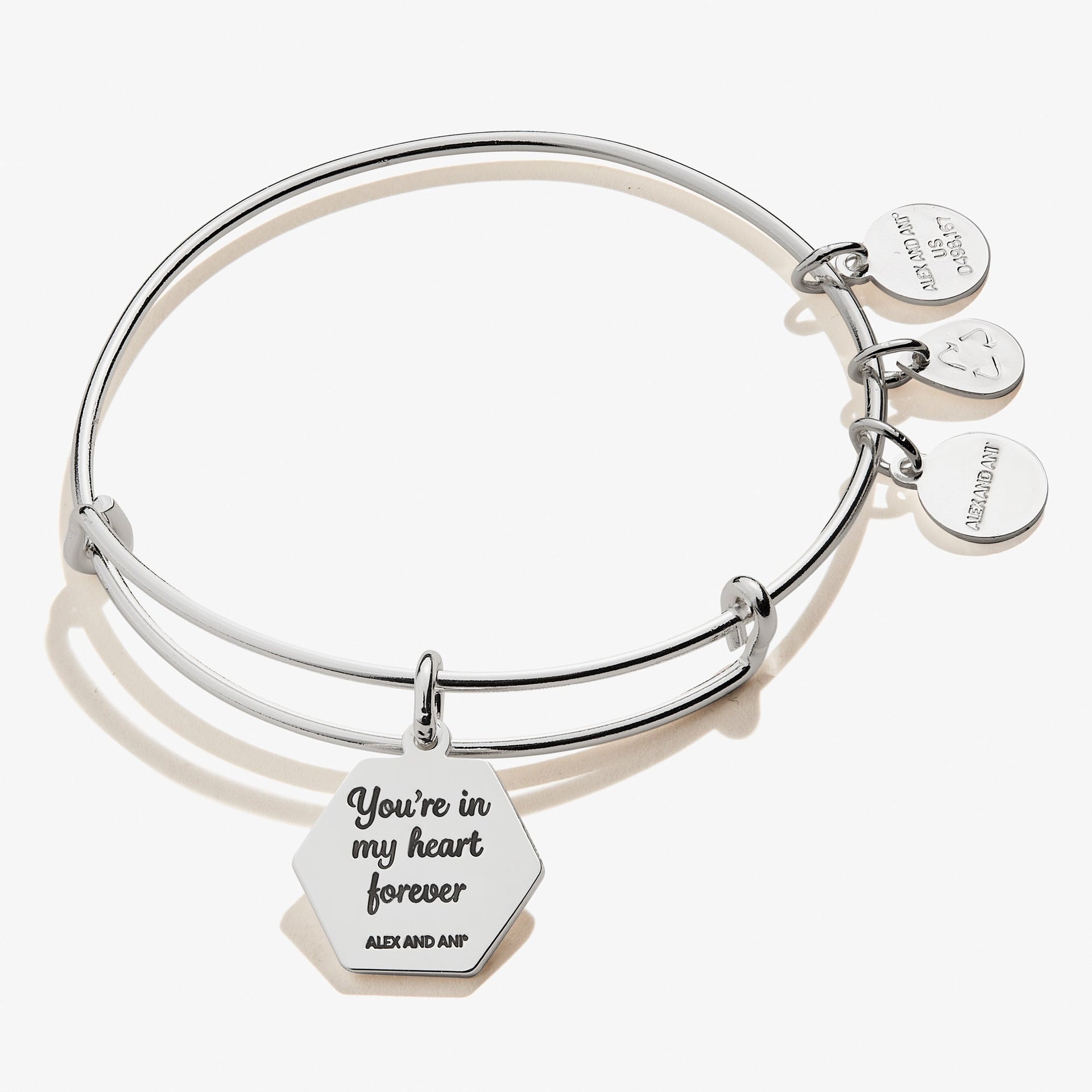 Stepmom You're In My Heart Forever Charm Bangle Bracelet