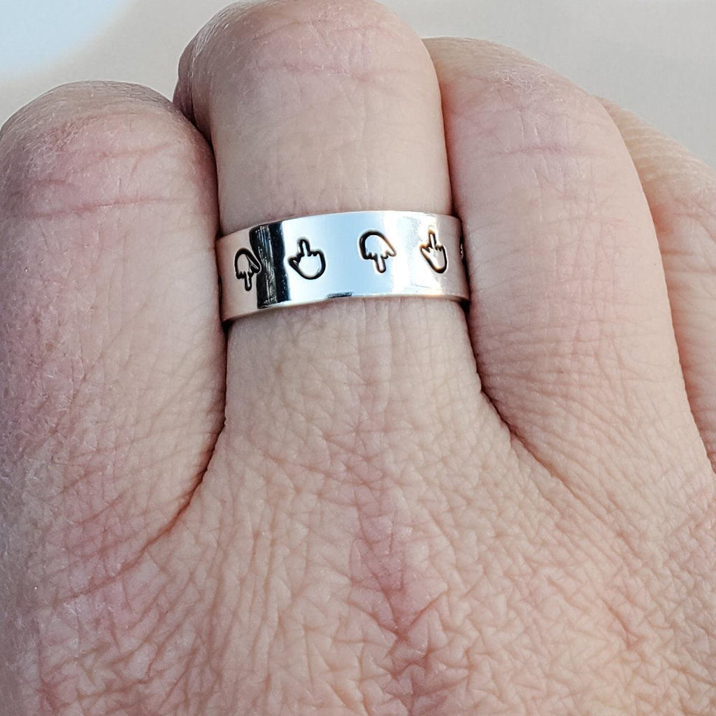 Sterling Silver Dainty Middle Finger Band Ring