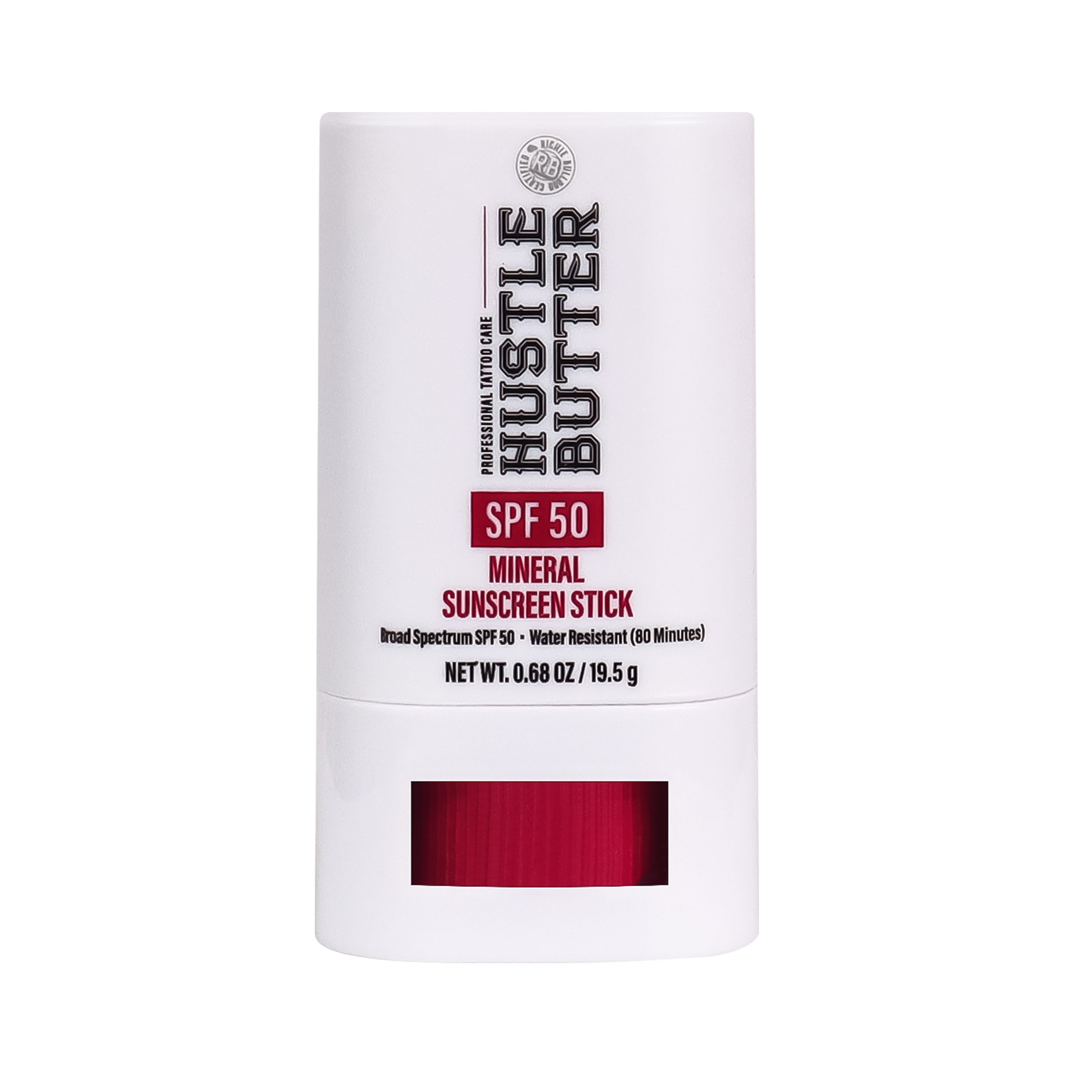 Hustle Butter Mineral Sunscreen Stick SPF 50 for tattoo protection