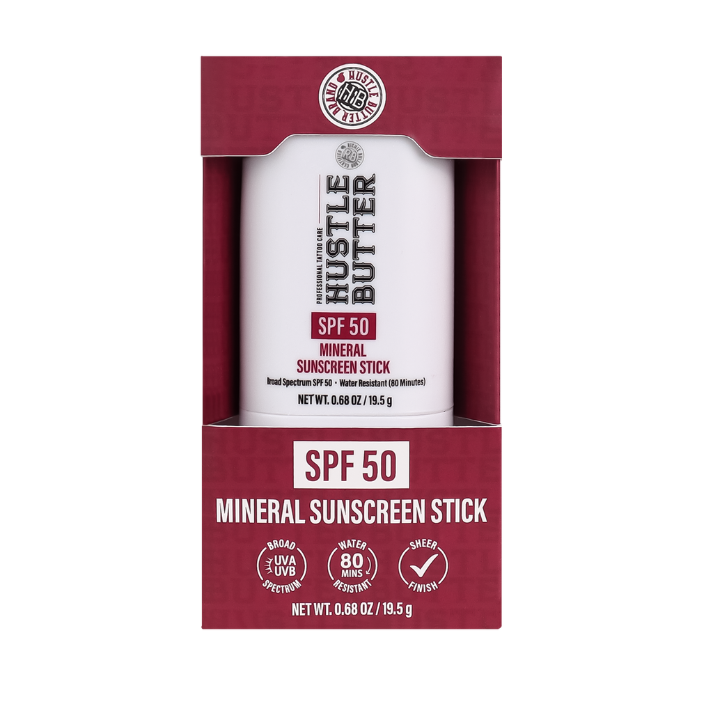 SPF 50 Mineral Sunscreen Stick for Tattoos - Zinc Oxide