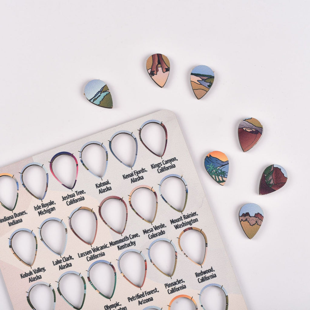 National Parks Sticky Pins: Nature-Inspired Travel Wall Art