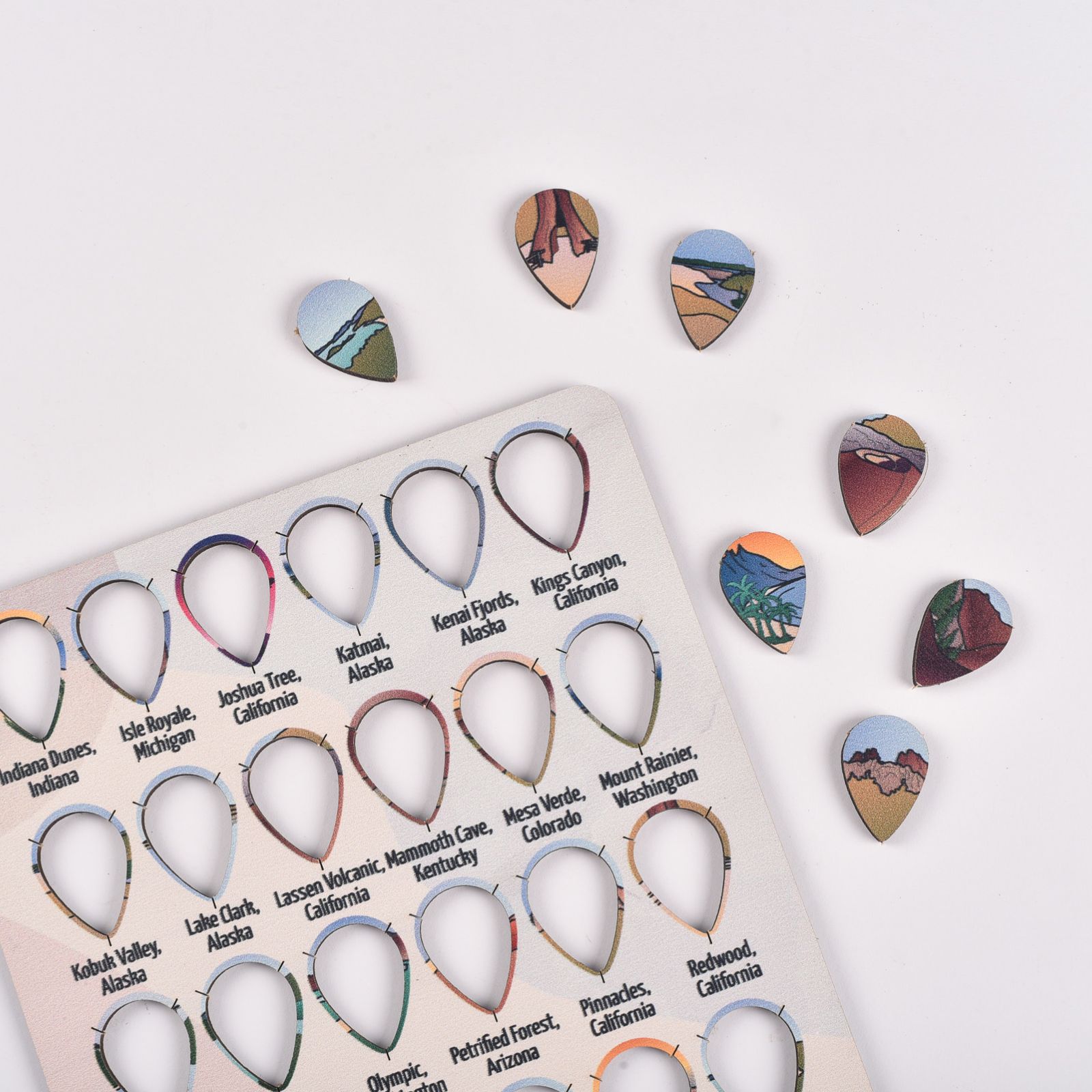 National Parks Sticky Pins: Nature-Inspired Travel Wall Art