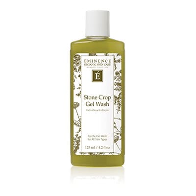 Eminence Organic Skin Care Stone Crop Gel Wash in minimal green and white packaging.