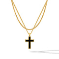 Vincero Collective Gold-plated cross pendant on a classic box chain, elegant religious jewelry.