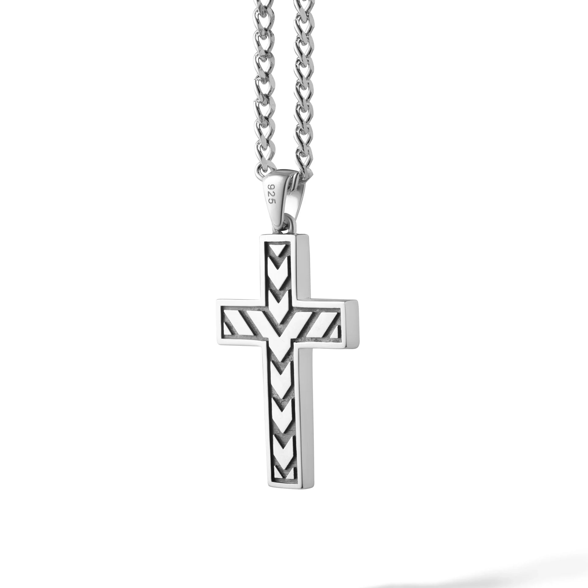 Large Black Onyx Cross Pendant in 925 Sterling Silver