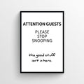 Stop Snooping Bathroom Poster