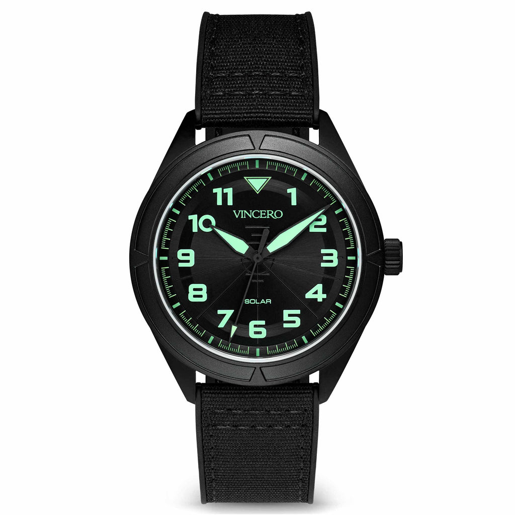 The Stratos Titanium Dark Matter watch featuring a 43mm dark case and durable strap.