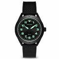 The Stratos Titanium Dark Matter watch featuring a 43mm dark case and durable strap.